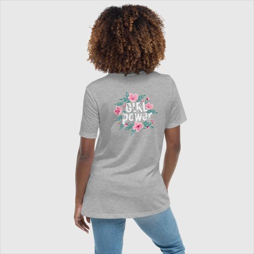 Girl Power Bella + Canvas 6400 Women’s Relaxed Short Sleeve Jersey T-Shirt | Large Center Front and Back Print | 20240415 - Image 6