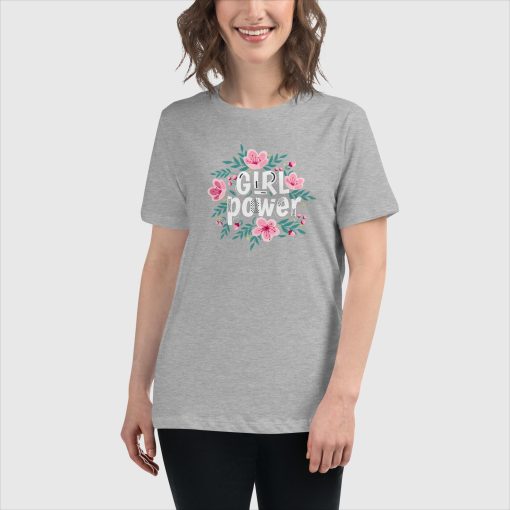 Girl Power Bella + Canvas 6400 Women’s Relaxed Short Sleeve Jersey T-Shirt | Large Center Front Print | 20240415 - Image 5