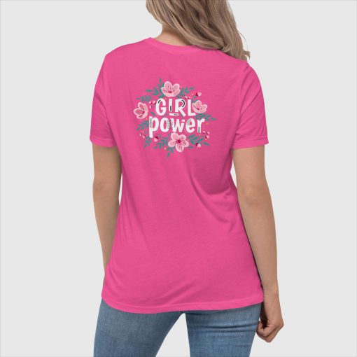 Girl Power Bella + Canvas 6400 Women’s Relaxed Short Sleeve Jersey T-Shirt | Large Center Back Print | 20240415 - Image 4