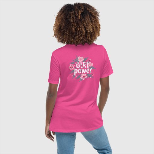 Girl Power Bella + Canvas 6400 Women’s Relaxed Short Sleeve Jersey T-Shirt | Large Center Front and Back Print | 20240415 - Image 5