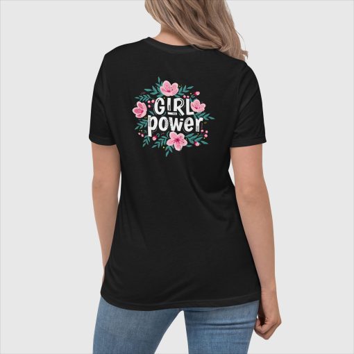 Girl Power Bella + Canvas 6400 Women’s Relaxed Short Sleeve Jersey T-Shirt | Large Center Back Print | 20240415 - Image 2