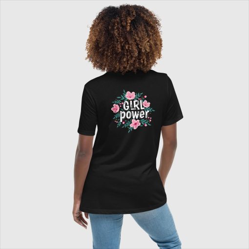 Girl Power Bella + Canvas 6400 Women’s Relaxed Short Sleeve Jersey T-Shirt | Large Center Front and Back Print | 20240415 - Image 3