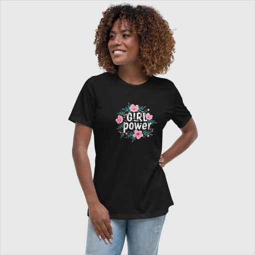 Girl Power Bella + Canvas 6400 Women’s Relaxed Short Sleeve Jersey T-Shirt | Large Center Front and Back Print | 20240415 - Image 12