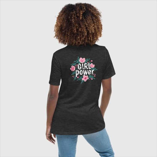 Girl Power Bella + Canvas 6400 Women’s Relaxed Short Sleeve Jersey T-Shirt | Large Center Front and Back Print | 20240415 - Image 7