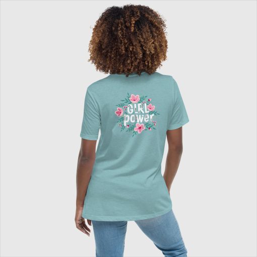 Girl Power Bella + Canvas 6400 Women’s Relaxed Short Sleeve Jersey T-Shirt | Large Center Front and Back Print | 20240415 - Image 9