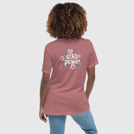 Girl Power Bella + Canvas 6400 Women’s Relaxed Short Sleeve Jersey T-Shirt | Large Center Front and Back Print | 20240415 - Image 8