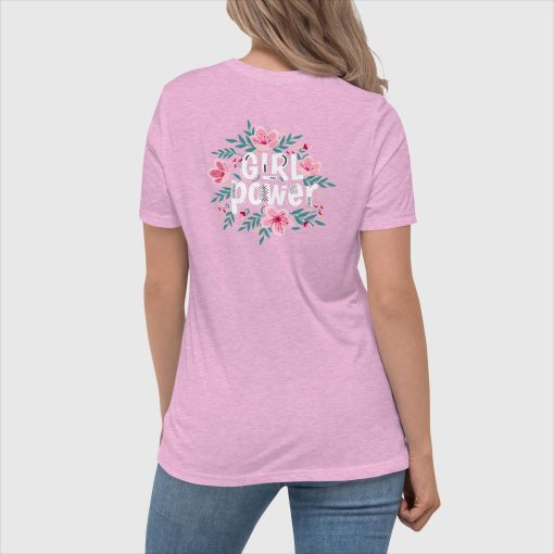 Girl Power Bella + Canvas 6400 Women’s Relaxed Short Sleeve Jersey T-Shirt | Large Center Back Print | 20240415