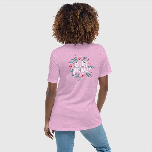 Girl Power Bella + Canvas 6400 Women’s Relaxed Short Sleeve Jersey T-Shirt | Large Center Front and Back Print | 20240415 - Image 2