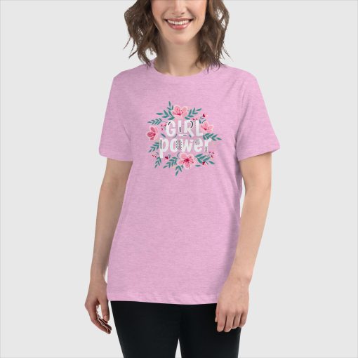 Girl Power Bella + Canvas 6400 Women’s Relaxed Short Sleeve Jersey T-Shirt | Large Center Front Print | 20240415 - Image 7