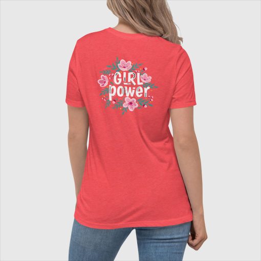 Girl Power Bella + Canvas 6400 Women’s Relaxed Short Sleeve Jersey T-Shirt | Large Center Back Print | 20240415 - Image 9