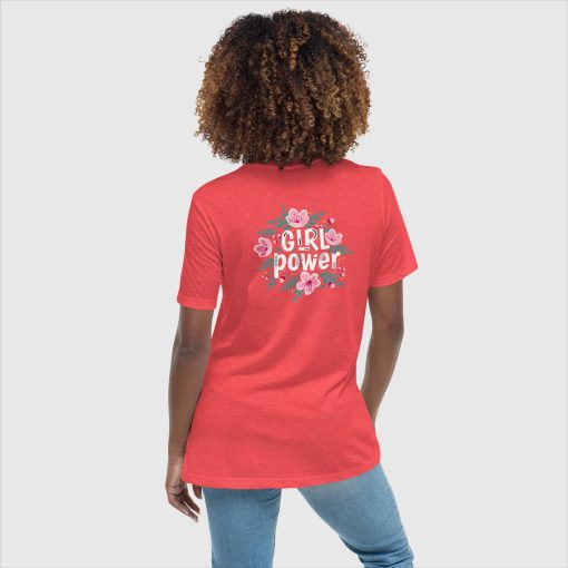 Girl Power Bella + Canvas 6400 Women’s Relaxed Short Sleeve Jersey T-Shirt | Large Center Front and Back Print | 20240415 - Image 10