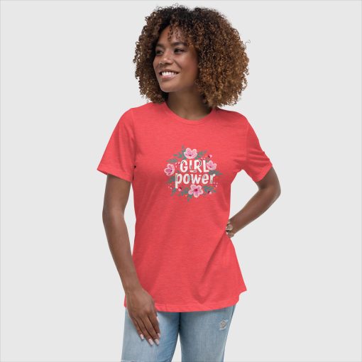 Girl Power Bella + Canvas 6400 Women’s Relaxed Short Sleeve Jersey T-Shirt | Large Center Front and Back Print | 20240415 - Image 18