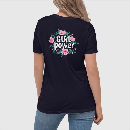 Girl Power Bella + Canvas 6400 Women’s Relaxed Short Sleeve Jersey T-Shirt | Large Center Back Print | 20240415 - Image 3