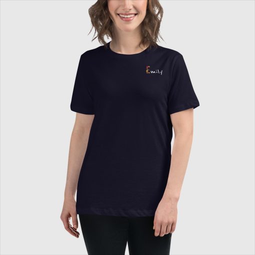 Girl Power Bella + Canvas 6400 Women’s Relaxed Short Sleeve Jersey T-Shirt | <span class="withname">With Your Name</span> On Left Chest and Large Center Back Print | 20240415 - Image 12