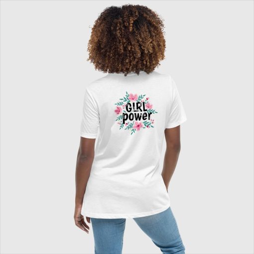 Girl Power Bella + Canvas 6400 Women’s Relaxed Short Sleeve Jersey T-Shirt | Large Center Front and Back Print | 20240415 - Image 19