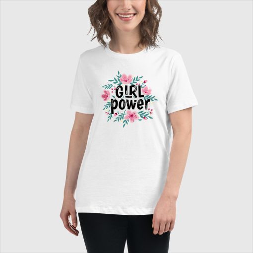 Girl Power Bella + Canvas 6400 Women’s Relaxed Short Sleeve Jersey T-Shirt | Large Center Front Print | 20240415 - Image 10