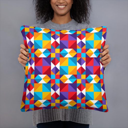 Colorful Geometric Pillow 18×18 inches | 20240418 - Image 2