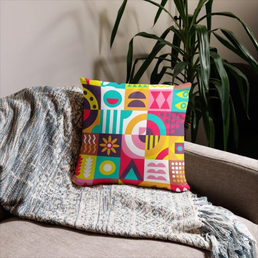 Geometric Basic Pillow 18×18 inches <span class="withname">Different Artwork on Either Side</span> | 20240418 - Image 2