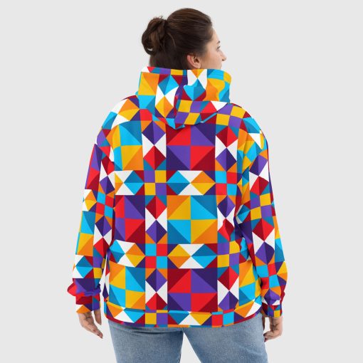 Colorful Geometric Women’s Hoodie | All-Over Print (20240418) - Image 2