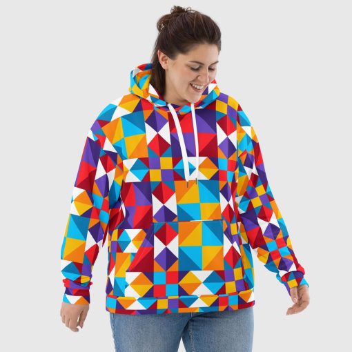 Colorful Geometric Women’s Hoodie | All-Over Print (20240418)