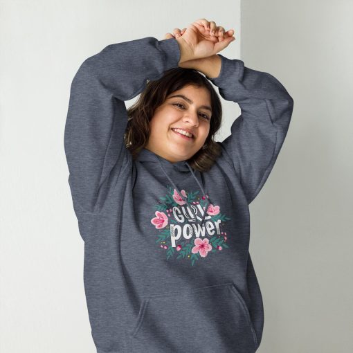 Girl Power Women’s Heavy Blend Hoodie | Gildan 18500 | Large Center Front Print (20240415) - Image 12