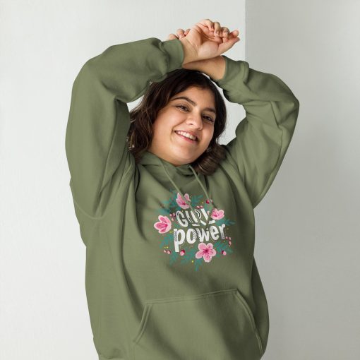 Girl Power Women’s Heavy Blend Hoodie | Gildan 18500 | Large Center Front Print (20240415) - Image 6