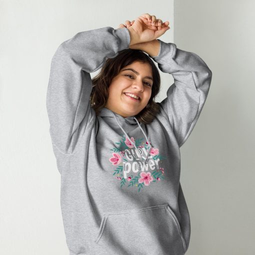 Girl Power Women’s Heavy Blend Hoodie | Gildan 18500 | Large Center Front Print (20240415) - Image 9