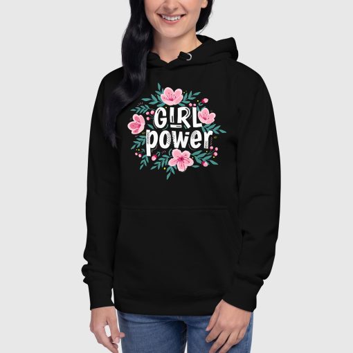 Girl Power Women’s Cotton Hoodie | Heritage M2580 | Large Center Front Print (20240415) - Image 2