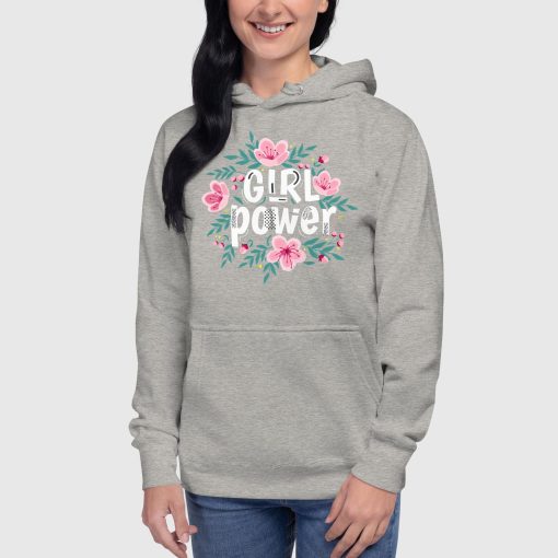 Girl Power Women’s Cotton Hoodie | Heritage M2580 | Large Center Front Print (20240415) - Image 3