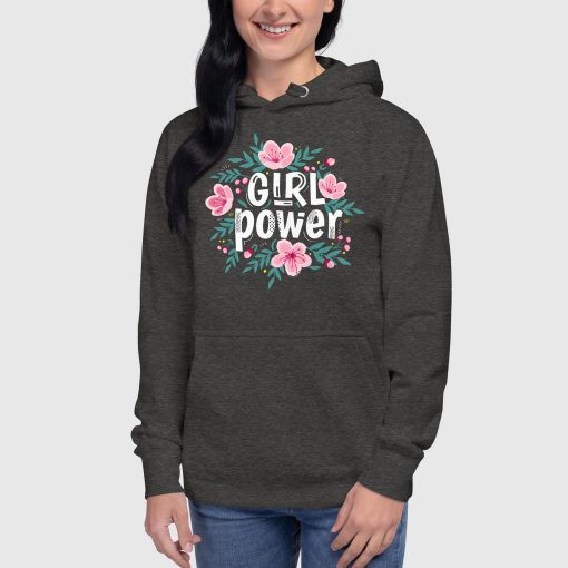 Girl Power Women’s Cotton Hoodie | Heritage M2580 | Large Center Front Print (20240415) - Image 4