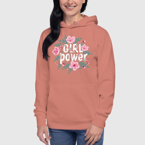 Girl Power Women’s Cotton Hoodie | Heritage M2580 | Large Center Front Print (20240415) - Image 6