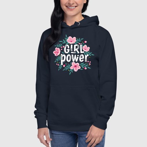 Girl Power Women’s Cotton Hoodie | Heritage M2580 | Large Center Front Print (20240415) - Image 5