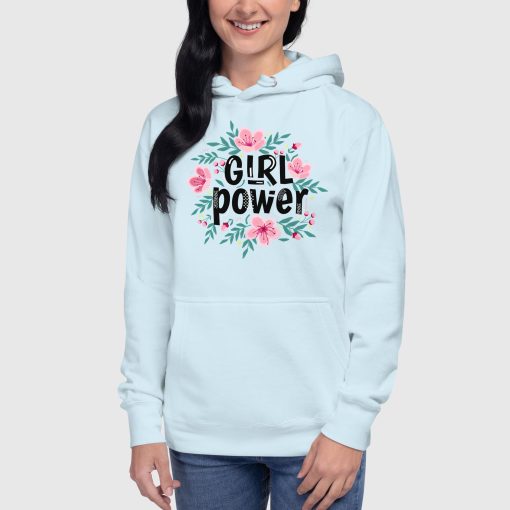 Girl Power Women’s Cotton Hoodie | Heritage M2580 | Large Center Front Print (20240415) - Image 12