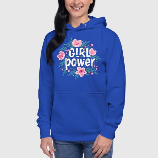 Girl Power Women’s Cotton Hoodie | Heritage M2580 | Large Center Front Print (20240415) - Image 8