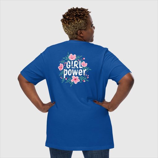 Girl Power Women’s Bella + Canvas 3001 Short Sleeve Jersey T-Shirt |<span class="withname"> With Your Name</span> On Left Chest Print and Large Center Back | 20240415 - Image 12