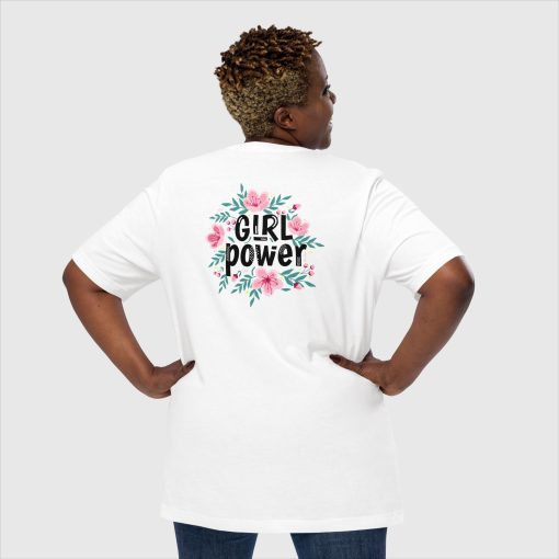 Girl Power Women’s Bella + Canvas 3001 Short Sleeve Jersey T-Shirt |<span class="withname"> With Your Name</span> On Left Chest Print and Large Center Back | 20240415 - Image 24