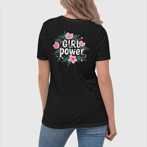 Girl Power Bella + Canvas 6400 Women’s Relaxed Short Sleeve Jersey T-Shirt | Left Chest Print and Large Center Back | 20240415 - Image 3