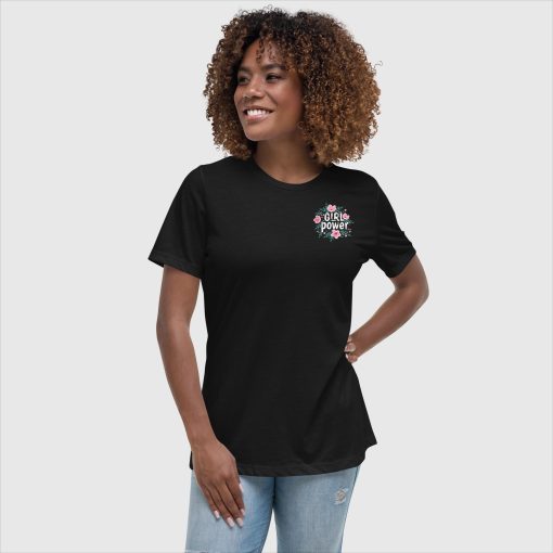 Girl Power Bella + Canvas 6400 Women's Relaxed Short Sleeve Jersey T-Shirt | Left Chest Print | 20240415