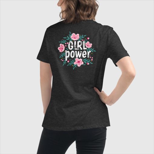 Girl Power Bella + Canvas 6400 Women’s Relaxed Short Sleeve Jersey T-Shirt | Top Center Front Print and Large Center Back | 20240415 - Image 16