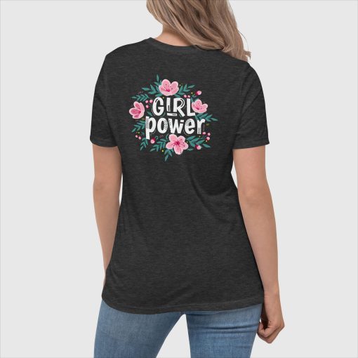 Girl Power Bella + Canvas 6400 Women’s Relaxed Short Sleeve Jersey T-Shirt | Left Chest Print and Large Center Back | 20240415 - Image 7