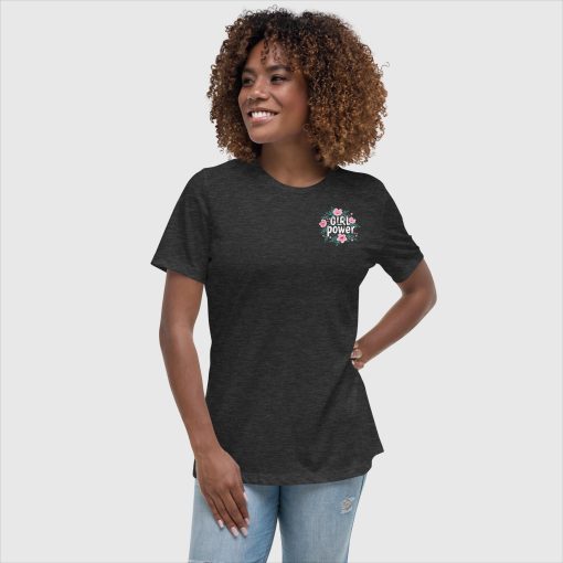 Girl Power Bella + Canvas 6400 Women's Relaxed Short Sleeve Jersey T-Shirt | Left Chest Print | 20240415 - Image 6