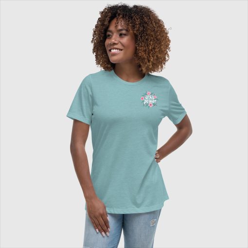 Girl Power Bella + Canvas 6400 Women's Relaxed Short Sleeve Jersey T-Shirt | Left Chest Print | 20240415 - Image 8