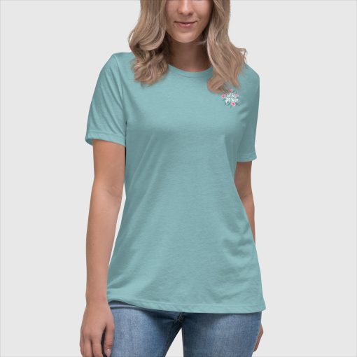 Girl Power Bella + Canvas 6400 Women’s Relaxed Short Sleeve Jersey T-Shirt | Left Chest Print and Large Center Back | 20240415