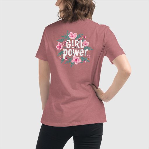 Girl Power Bella + Canvas 6400 Women’s Relaxed Short Sleeve Jersey T-Shirt | Top Center Front Print and Large Center Back | 20240415 - Image 18