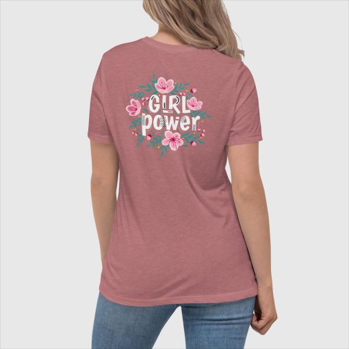 Girl Power Bella + Canvas 6400 Women’s Relaxed Short Sleeve Jersey T-Shirt | Left Chest Print and Large Center Back | 20240415 - Image 8