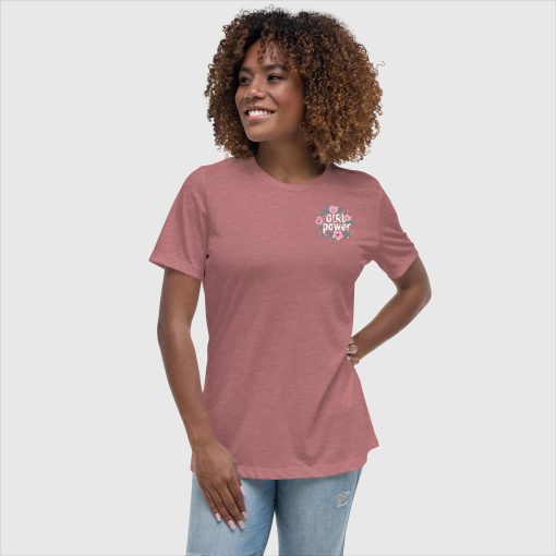 Girl Power Bella + Canvas 6400 Women's Relaxed Short Sleeve Jersey T-Shirt | Left Chest Print | 20240415 - Image 7