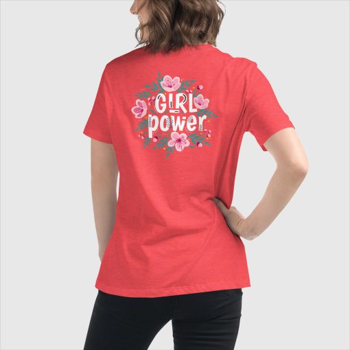 Girl Power Bella + Canvas 6400 Women’s Relaxed Short Sleeve Jersey T-Shirt | Top Center Front Print and Large Center Back | 20240415 - Image 21