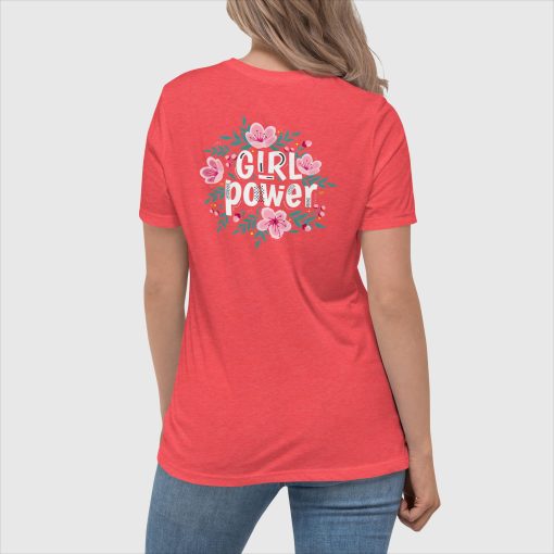 Girl Power Bella + Canvas 6400 Women’s Relaxed Short Sleeve Jersey T-Shirt | Left Chest Print and Large Center Back | 20240415 - Image 10