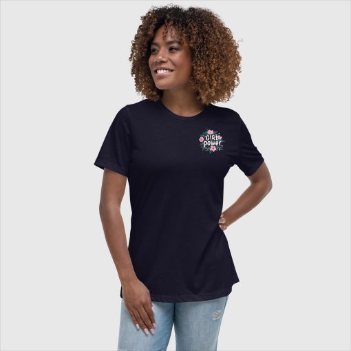 Girl Power Bella + Canvas 6400 Women's Relaxed Short Sleeve Jersey T-Shirt | Left Chest Print | 20240415 - Image 3