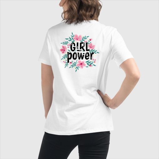 Girl Power Bella + Canvas 6400 Women’s Relaxed Short Sleeve Jersey T-Shirt | Top Center Front Print and Large Center Back | 20240415 - Image 10